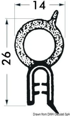 Armerad PVC-profil för glasfiberkant svart 2-4 mm 50 m