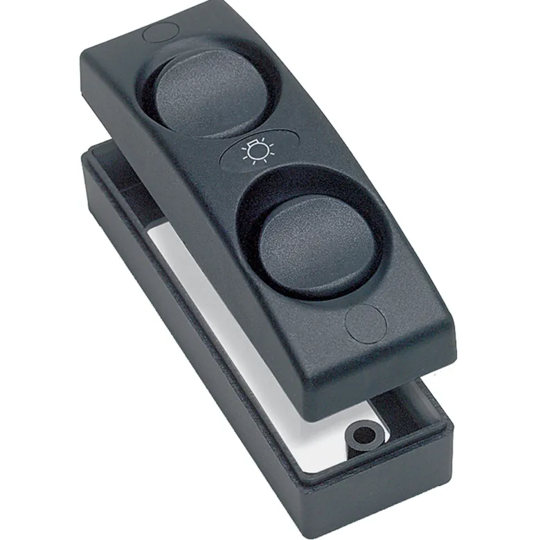 BEP Brytare, 12V, 10Amp, Svart, 2 stk, 18x60x30 mm