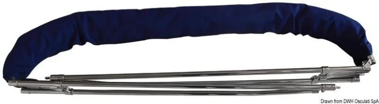 3-bågars bimini hög AISI316 Ø 25 mm 200/210 cm blå