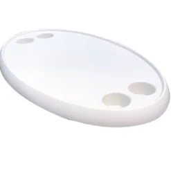 Bänkskiva av vit ABS 77 x 51 cm med 4 kopp-/flaskhållare