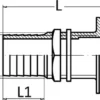 Bottenventil i gul mässing med slanganslutning 3/4"x 24 mm