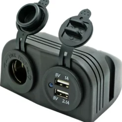 1852 byggande dubbla USB-uttag 5 V och cigarettkontakt 12/24 V