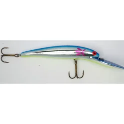 25 Deep Long A Djupgående Wobbler 12 cm Chrome Chartreuse Blue