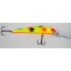 25 Deep Long A Djupgående Wobbler 12 cm Yellow Orange Black Spots