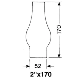 DHR Lampglas 2x170mm för oljelampa