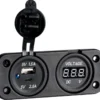 Digital infälld voltmeter + dubbel USB A-C