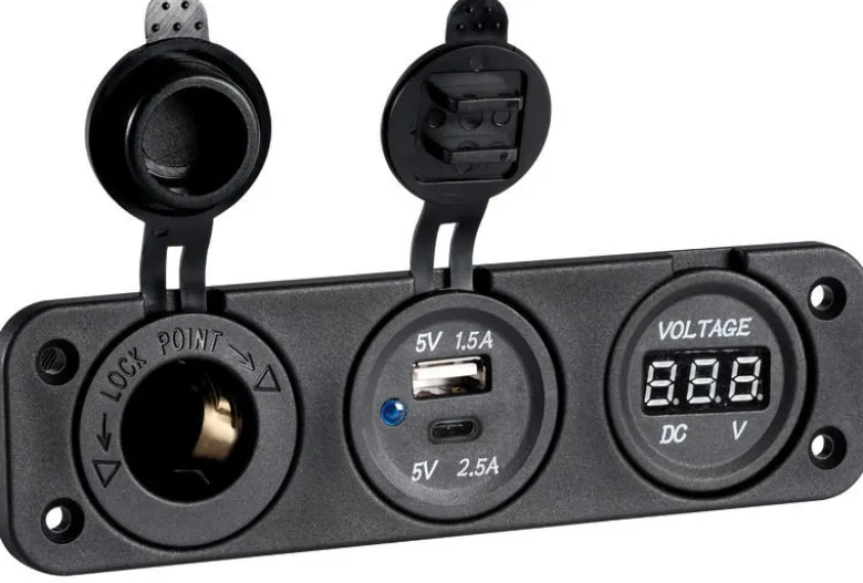 Digital voltmeter + strömuttag