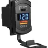 Dubbel USB-A+C-kontakt + 12/24 V voltmeter