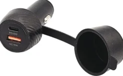 Dubbel USB-kontakt typ A+C med vattentätt lock