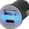 Dubbel USB-kontakt typ A+C 12/24V 2.4A