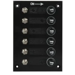 Elpanel 6 kontaker och 6 Säkringar 113x164 mm Svart 10A