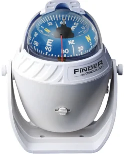 Finder-kompass 2" 5/8 med fäste vit/blå