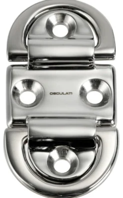 Fällbar ögleplatta 45x87 mm, dubbel 6 mm ring, brottlast Kg 3600