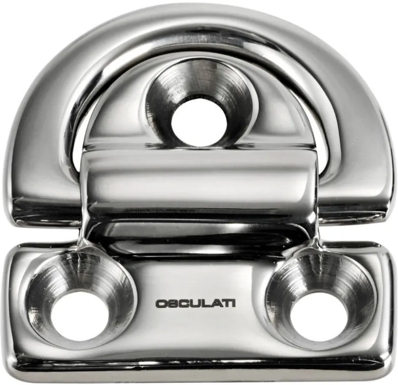 Fällbar ögleplatta 46x46 mm, 6 mm ring, brottlast kg 2200