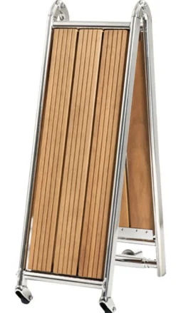 Fällbar landgång AISI316/iroko 220 cm