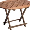 Fällbart bord oval 80x65x57 cm o-oljat