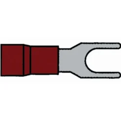 Gaffelanslutning 6,4mm 10st Röd