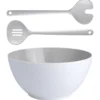 Harmony salladsskål m/salladsbestick vit/beige