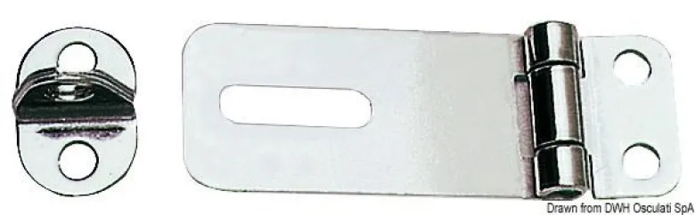Hasp och märla i förkromad mässing 65x23 mm