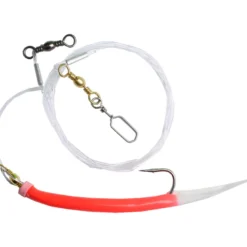 Havsfisketafs med Gummimakk Röd 155 cm
