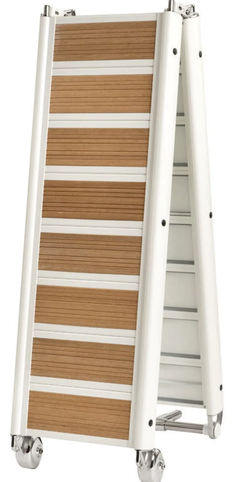 Hopfällbar landgång, vitlackerad, 260 cm