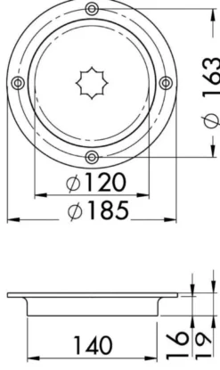 Inspektionslucka AISI 316 genomgång 120 mm