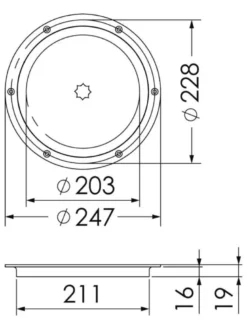 Inspektionslucka AISI 316 passage 203 mm