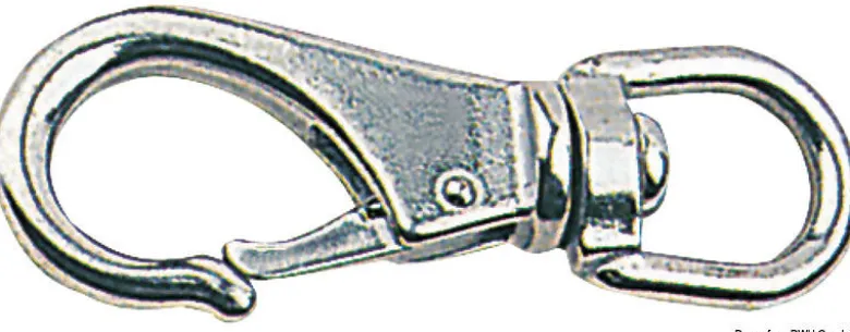 Karbinhake AISI 316 med svirvel 83 mm