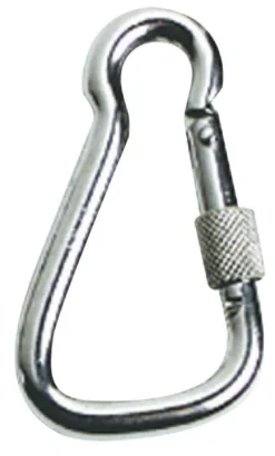 Karbinhake AISI 316 stor med säkerhetsspärr 23 mm