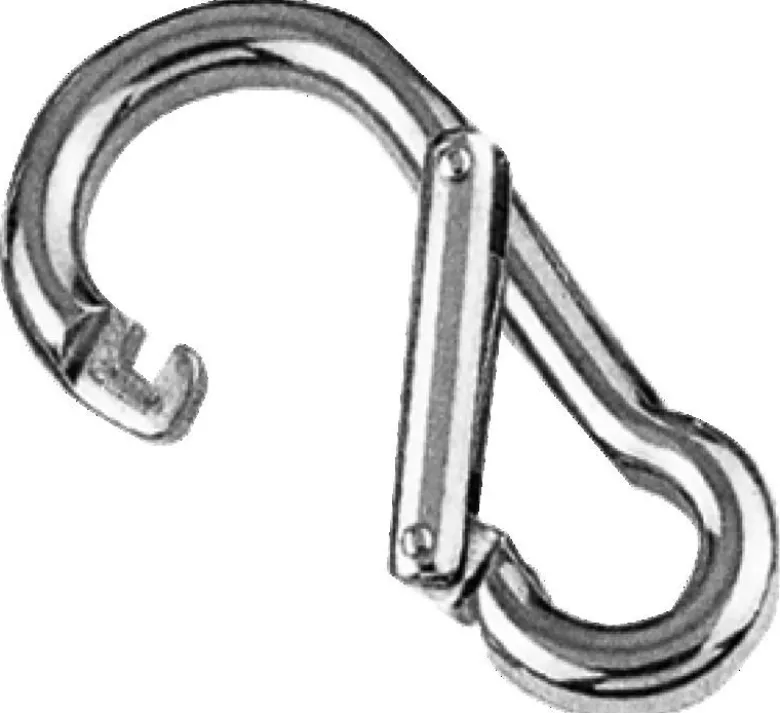 Karbinhake med asymmetrisk öppning AISI 316 80 mm