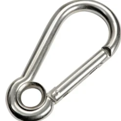 Karbinhake med slät stängning och öga AISI 316 6 mm