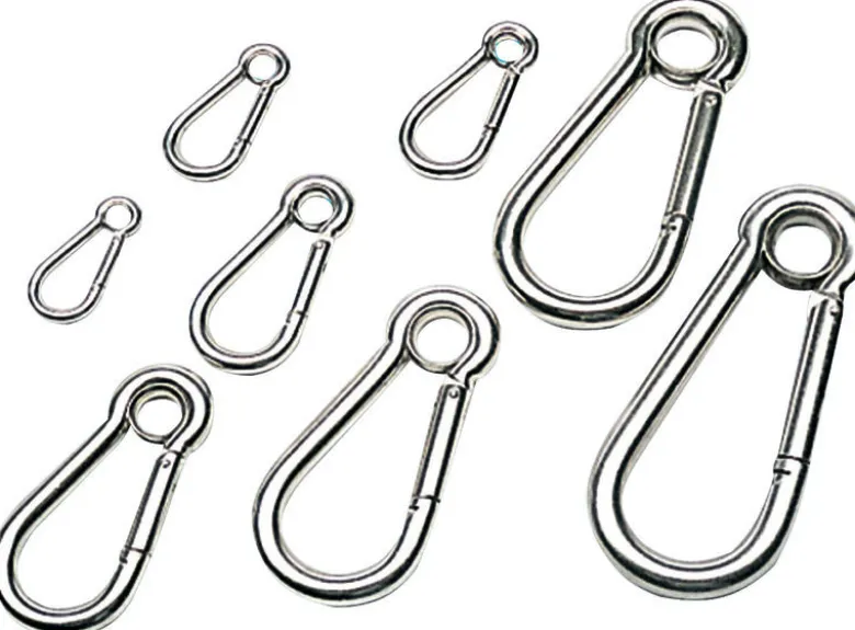 Karbinhake polerad AISI 316 med öga 8 mm