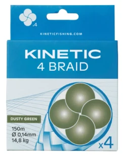 Kinetic Cyber Braid 4 Fiskelina, 150mm 0,14mm/14,8kg