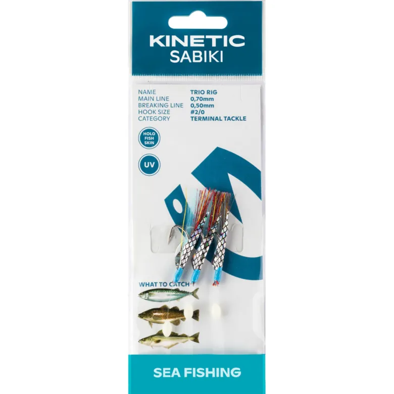 Kinetic Sabiki Trio Red/Blue Flash