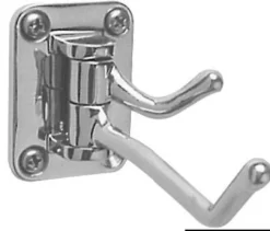 Klädkrok med 2 krokar AISI316 38x53 mm