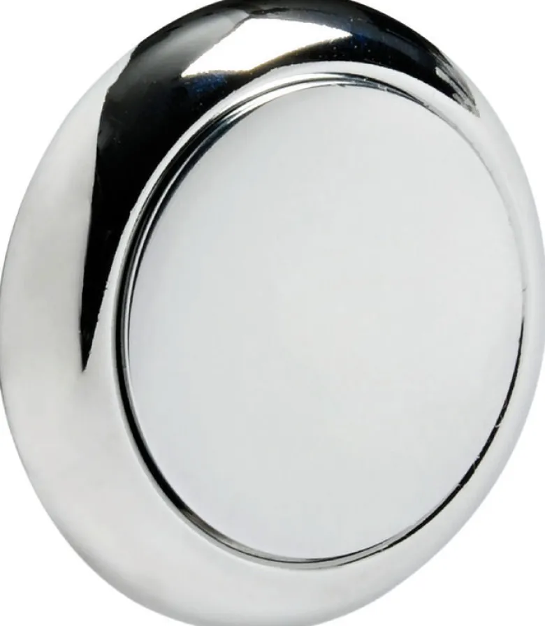 Knopp + ring, rund, förkromad ABS