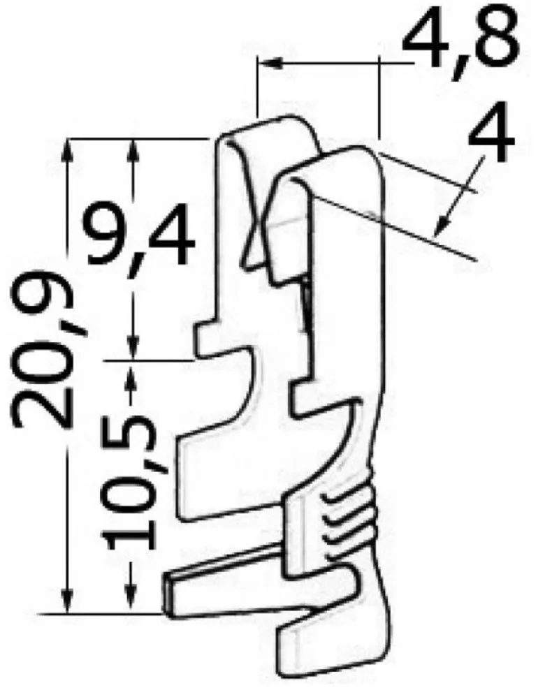 Kontakter av förtent mässing 1/2.5 mm