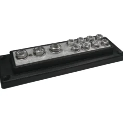 Kopplingsplint 3 x max 50 mm² (M8) + 8 x max 16 mm² (M6) Svart