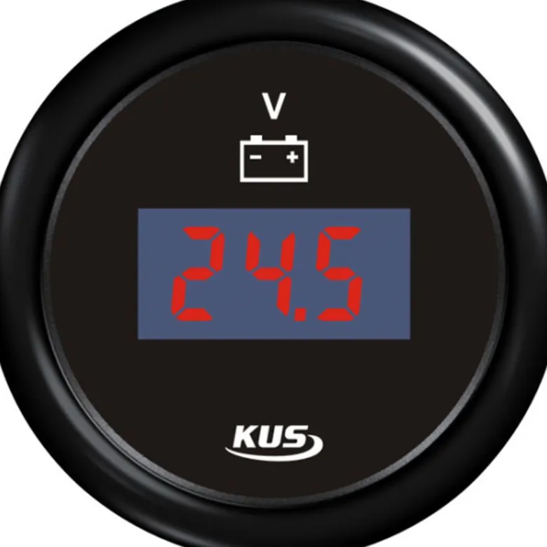 Kus Digital Voltmätare 9-32v, Svart, 12/24v