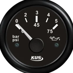 Kus Oljetrycksmätare Svart, 0-5bar, 12/24v