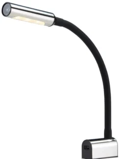 Ledad LED-läslampa SS + svart silikon