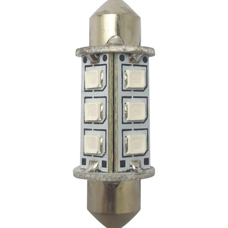 1852 LED-lantern pinol/spollampa 37mm 10-36V 1,2/10W grön - 2 st.
