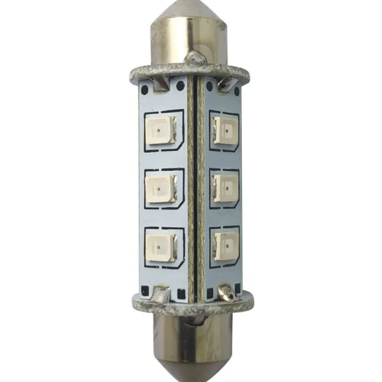 1852 LED-lantern pinol/spollampa 42mm 10-36vdc 1,2/10W röd - 2-pack