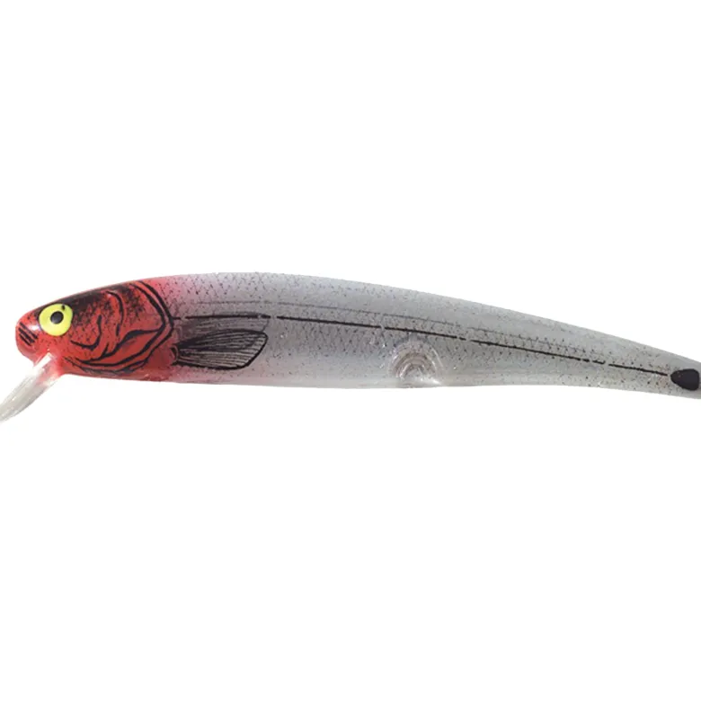 14 Long A Wobbler 9 cm #6 Silver Flash Red Head