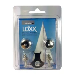 Loxx Tryckknappset, Förnicklad Mässing, 16 mm inkl. Nyckel