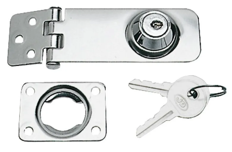 Låsbar hasp med nyckel 80x30 mm