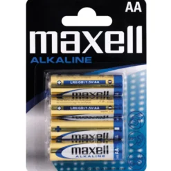Maxell alkaliska AA/LR6 batterier - 4st