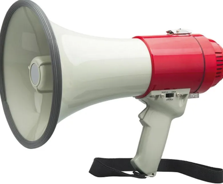 Megafon med siren och visselpipa