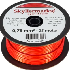 Minirulle Förtent Röd 0,75 mm² 25m