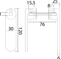 Nauta R handtag polerat AISI316 8 mm